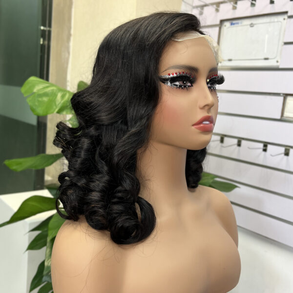 5x5 Glueless Double Drawn Bouncy Curl Transparent Lace Closure Wig - Image 3
